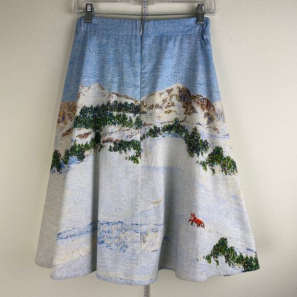 NWT Corey Lynn Calter Wonderland Midi Skirt Size XS Blue Anthropologie Preppy - Picture 9 of 16